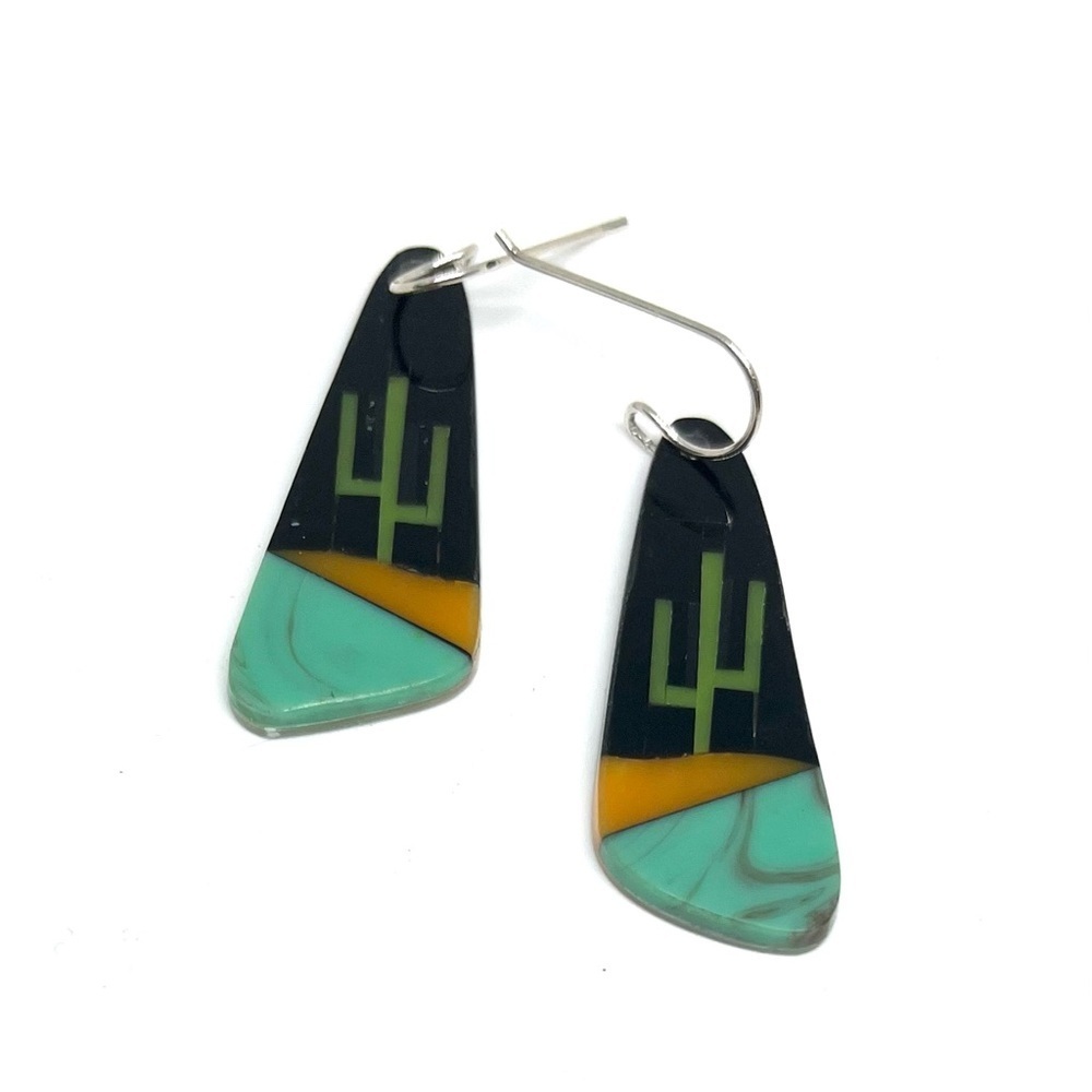 Mother of Pearl & Gemstone Drop Earrings